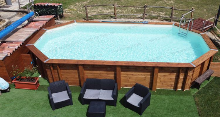 Progetti realizzati 6 - Piscina in legno ottagonale NorthWood 860 - 8,60 x 4,70 x h.1,30 m