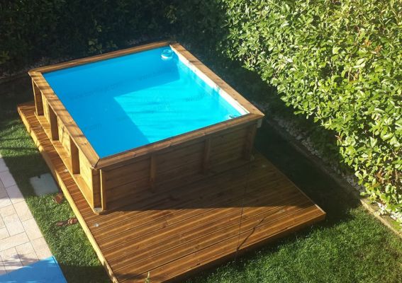 Progetti realizzati 3 - Piscina in legno NaturalWood PISTOCHE - 2,26 x 2,26 x h.0,63 m