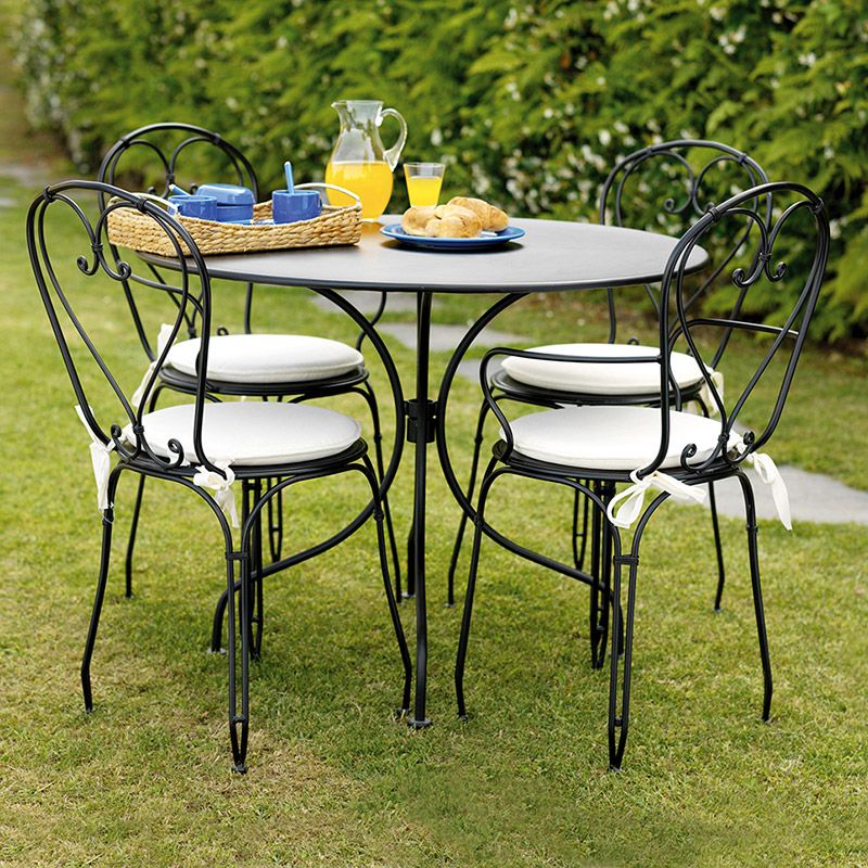 Set tavolo e due sedie giardino bianco - Offerte ferro battuto