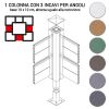 Colonna a 3 incavi per angolo recinzione in WPC Privacy Deluxe, 10 x 10 cm, altezza variabile