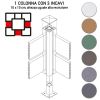 Colonna a 3 incavi per angolo recinzione in WPC vedo non vedo Deluxe, 10 x 10 cm, altezza variabile