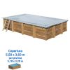 Copertura invernale 5,58 x 3,60 m per piscina rettangolare in legno Gre di 5,18 x 3,20 m
