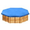 Copertura invernale in poliestere 90 gr/m² per piscina ottagonale Ø 5,50 m bordo in legno compreso