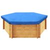 Copertura invernale in poliestere 90 gr/m² per piscina esagonale Ø 4,60 m bordo in legno compreso
