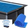 Copertura isotermica a bolle 2,75 x 2,75 m per piscine in legno composito quadrata WPC WOOD di 3,26 x 3,26 m