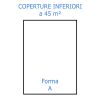 Forma rettangolare inferiore a 45 mq