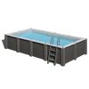 Piscina in legno composito WPC WOOD CONNECT 5,95 x 3,15 x h 1,26 m con faro LED a luce bianca