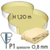 Liner per piscina a forma di otto 7,25 x 4,60 h.1,20 m SABBIA - attacco P1 - spessore 0,80 mm
