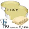 Liner per piscina a forma di otto 7,25 x 4,60 h.1,20 m SABBIA - attacco P3 - spessore 0,80 mm