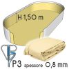 Liner per piscina a forma ovale 7,37 x 3,60 h.1,50 m SABBIA - attacco P3 - spessore 0,80 mm