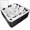 Vasca Idromassaggio RICHMOND 6 posti 2,40 x 2,40 h 0,93 m con pannellatura esterna grafite e acrilico bianco marmorizzato
