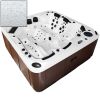 Vasca Idromassaggio RICHMOND 6 posti 2,40 x 2,40 h 0,93 m con pannellatura esterna cioccolato e acrilico perla opaco