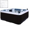 Vasca Idromassaggio CHARLESTON 4 posti 2,00 x 2,00 h 0,80 m con pannellatura esterna nera e acrilico bianco marmorizzato