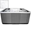 Vasca Idromassaggio a sfioro WASHINGTON 2,22 x 2,22 h 1,00 m con pannellatura esterna grigia e acrilico bianco marmorizzato