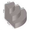 Scala interna MONZA  1,00 x 1,00 h 0,90 m a 3 gradini, per posa sotto liner