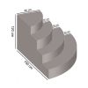 Scala interna MONZA  1,50 x 1,50 h 1,20 m a 4 gradini, per posa sotto liner