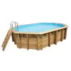 Piscina in legno ottagonale NorthWood 490 - 4,90 x 3,00 h1,20 m - Liner BLUE