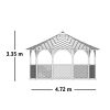 Gazebo in legno Wagner MEDIO 4,72 x 4,50 x h 3,35 m