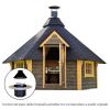 Casetta in legno AURA da esterno 3,9 x 4,4 x h 3,5 m con BARBECUE STANDARD