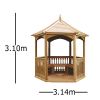 Gazebo in legno Brompton GRANDE 3,14 x 2,72 x h 3,10 m - Tetto in legno