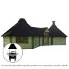 Casetta in legno CIBELE da esterno 9,3 x 4,4 x h 3,2 m con BARBECUE LUXURY