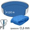Liner per piscina a forma circolare Ø 4,00 x h. 1,20 m MOSAICO IBIZA - attacco P1 - spessore 0,60 mm