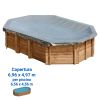 Copertura invernale 6,96 x 4,97 m per piscina ottagonale in legno Gre di 6,56 x 4,56 m.