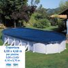 Copertura invernale 6,80 x 4,60 m in polietilene 180 gr/m² per piscine fuori terra forma di otto e ovale 5,00 x 3,40 / 6,10 x 3,75 m