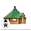 Casetta in legno GAIA da giardino Ø 5,2 x h 3,5 m con BARBECUE LUXURY