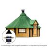 Casetta in legno GAIA da giardino Ø 5,2 x h 3,5 m con BARBECUE STANDARD