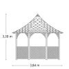 Gazebo in legno Chopin GRANDE 3,84 x 4,15 x h 3,30 m