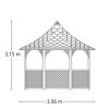 Gazebo in legno Chopin MEDIO 3,56 x 3,86 x h 3,15 m