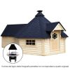 Casetta in legno GIUNO da giardino 4,5 x 6,3 x h 3,6 m con BARBECUE LUXURY