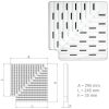Griglia ad Angolo 90° per bordo piscina a sfioro - Larghezza canaletta 245 X H. 35 mm - prezzo al pezzo