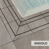 Griglia per piscina in gres AD ANGOLO 25 x 25 x 2,5 cm, colore GRIGIO