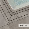 Griglia per piscina in gres DRITTO 25 x 25 x 2,5 cm, colore GRIGIO