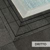 Griglia per piscina in gres DRITTO 25 x 25 x 2,5 cm, colore NERO