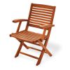 Poltrona da giardino in legno di keruing MARANTA, con braccioli e pieghevole