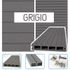 Listone in legno composito WPC BAMBOO Classic Double Face 220 x 14 x 2,5 cm con KIT di installazione - colore GRIGIO SCURO