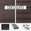 Listone in legno composito WPC WOOD Double Face 220 x 16,5 x 2,4 cm con KIT di installazione - colore CIOCCOLATO