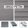 Listone in legno composito WPC WOOD Double Face 220 x 16,5 x 2,4 cm con KIT di installazione - colore GRIGIO PIETRA