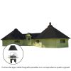 Casetta in legno PERSEFONE da giardino 11,9 x 5,1 x h 3,5 m con BARBECUE VIKING