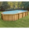 Piscina in legno ottagonale NorthWood 860 - 8,60 x 4,70 h1,30 m - Liner BLUE