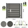 Cancello pedonale largo 122 cm con colonne in alluminio h. 150 cm e doghe in WPC 