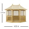 Gazebo in legno Winchester GRANDE 4,03 x 3,08 x h. 3,10 m - Tetto in legno